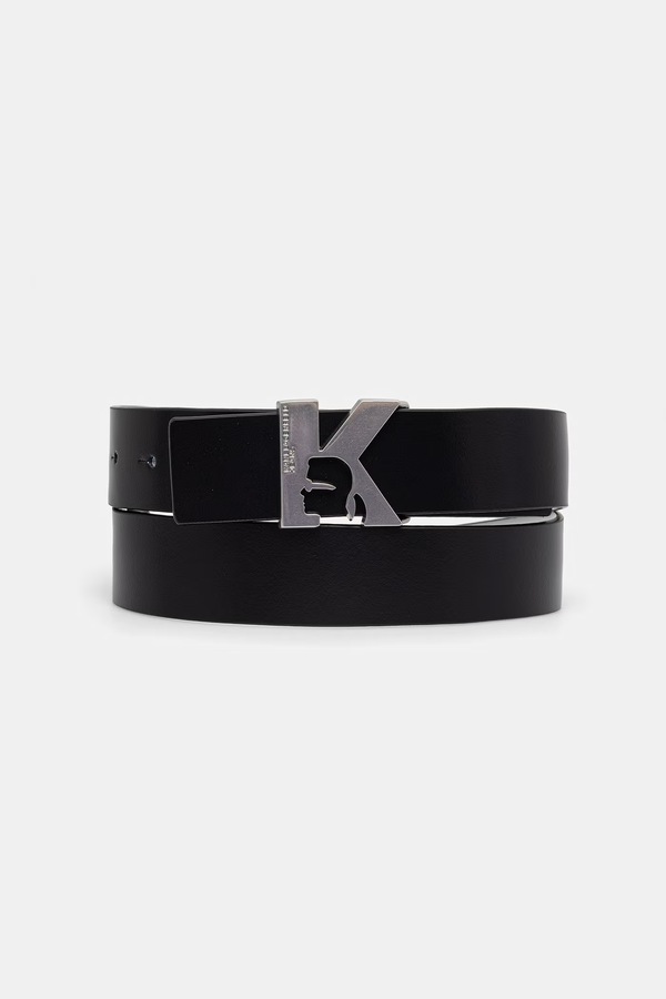 Двусторонний ремень женский кожаный Karl Lagerfeld Jeans цвет черный фото 2