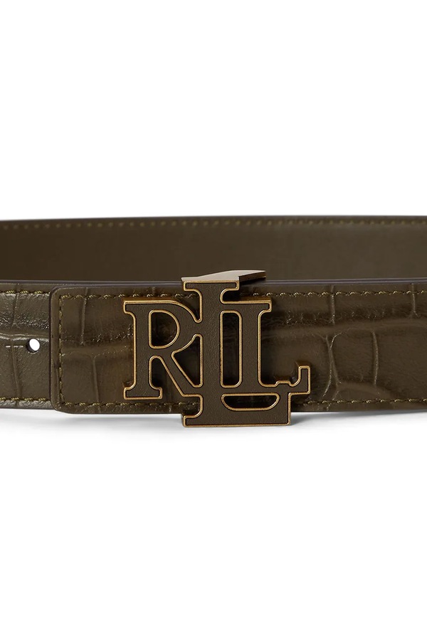 Двусторонний ремень женский кожаный Lauren Ralph Lauren цвет зеленый фото 2