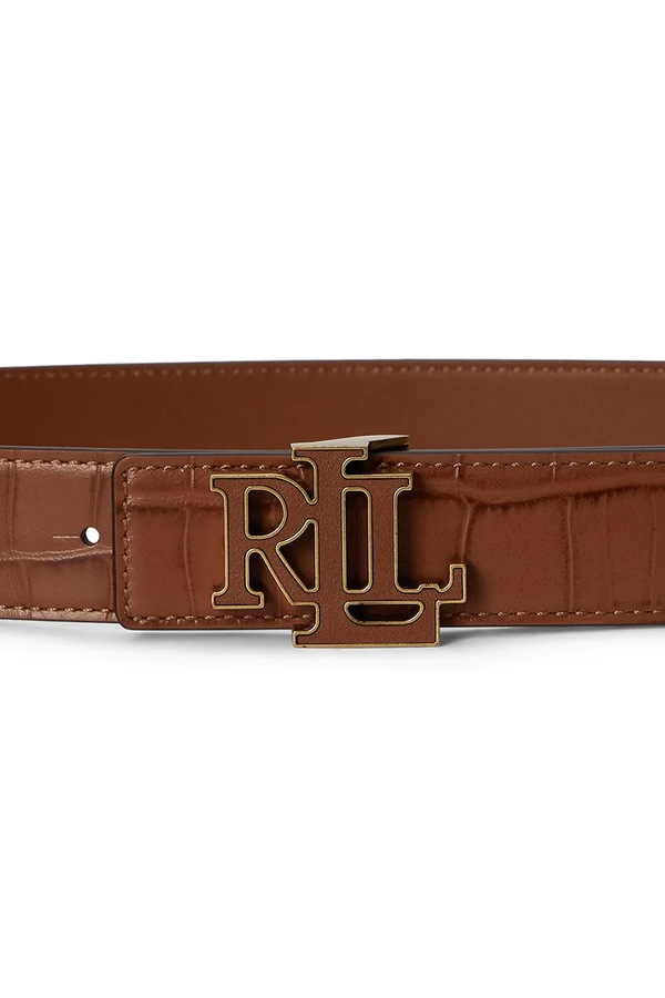 Двосторонній ремінь жіночий шкіряний Lauren Ralph Lauren колір коричневий фото 2
