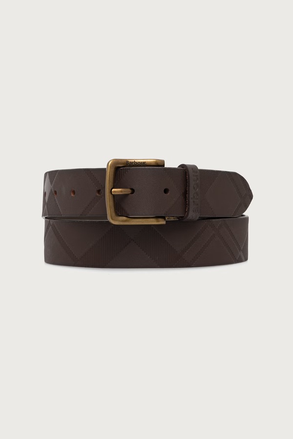Ремінь чоловічий шкіряний Barbour колір коричневий