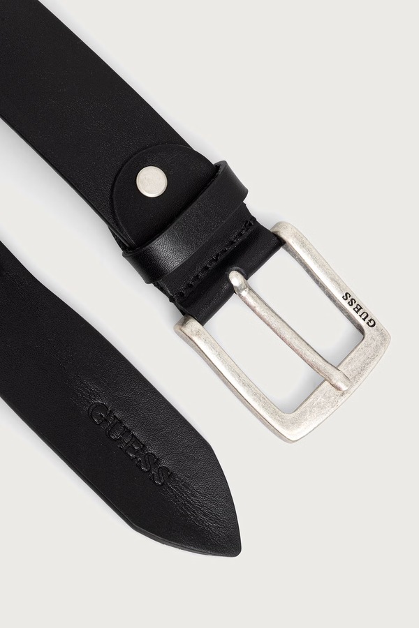 Ремінь чоловічий шкіряний Guess MILANO колір чорний