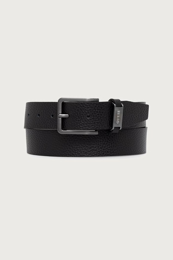 Ремень мужской кожаный Guess цвет черный фото 2