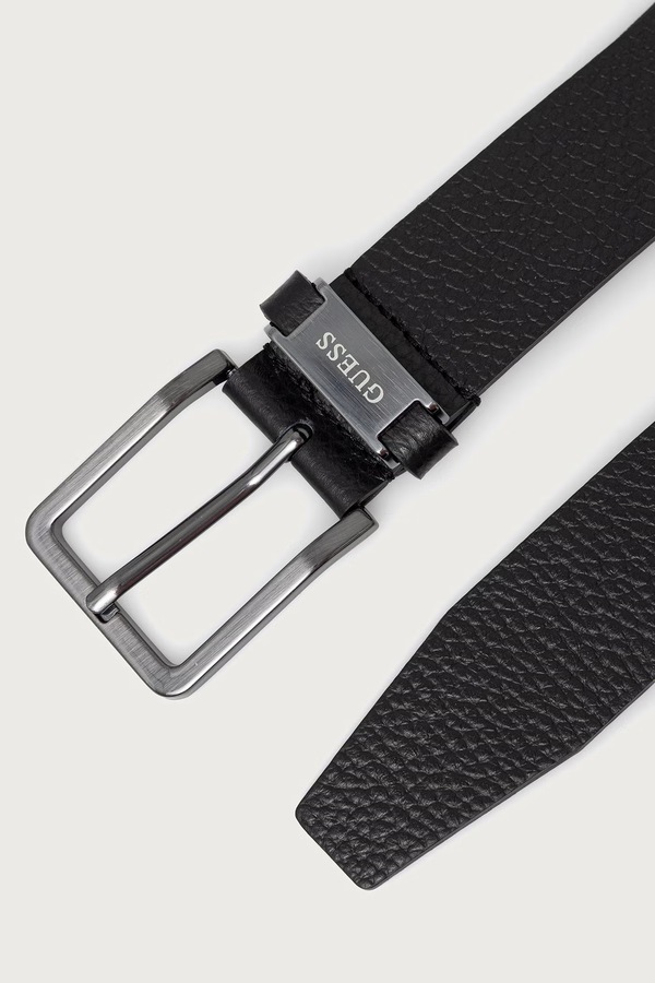 Ремень мужской кожаный Guess цвет черный