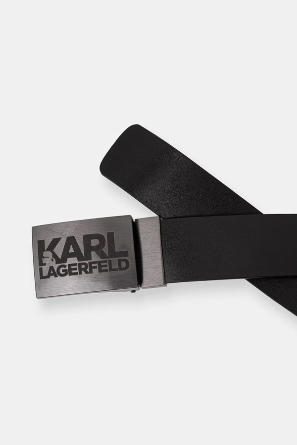 Ремень мужской кожаный Karl Lagerfeld цвет черный