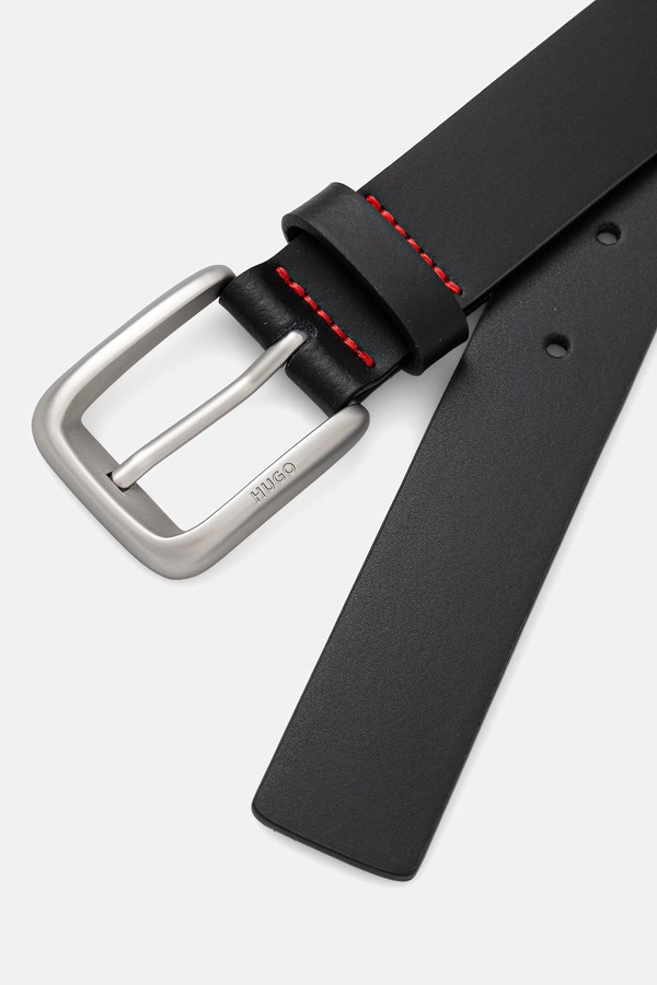 Ремень мужской кожаный HUGO GO-Belt_Sz30 цвет черный
