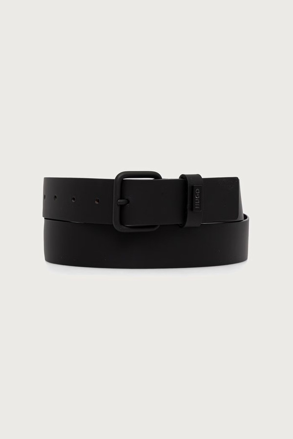 Ремень мужской кожаный HUGO Blue BRAYDEN_Sz35 цвет черный фото 2