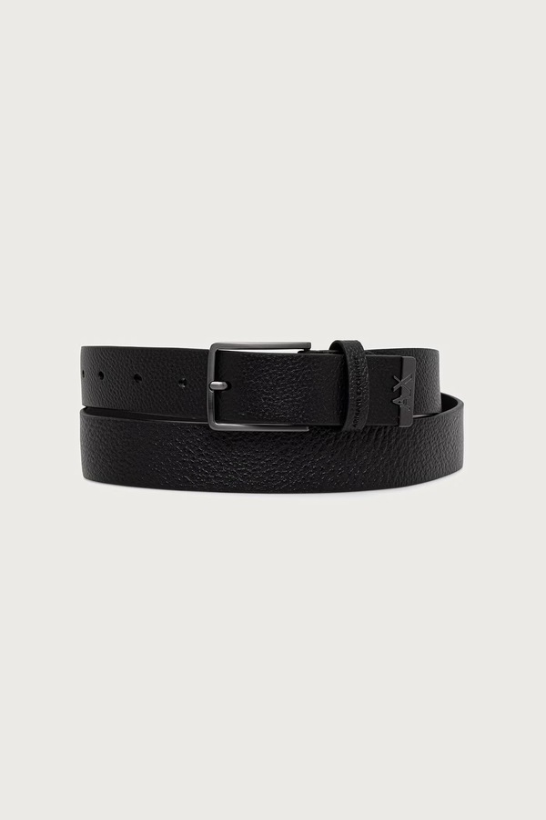Ремінь чоловічий шкіряний Armani Exchange колір чорний фото 2
