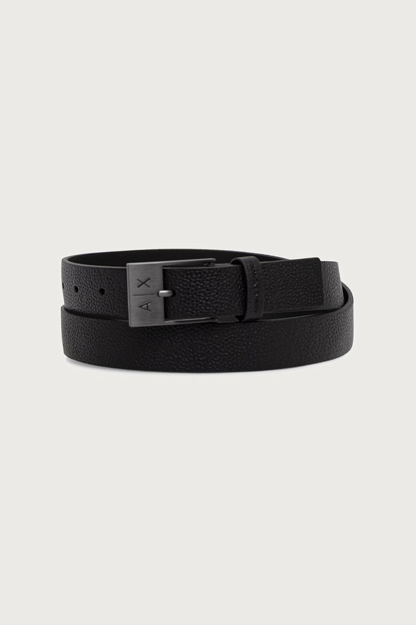Ремень мужской кожаный Armani Exchange цвет черный фото 2