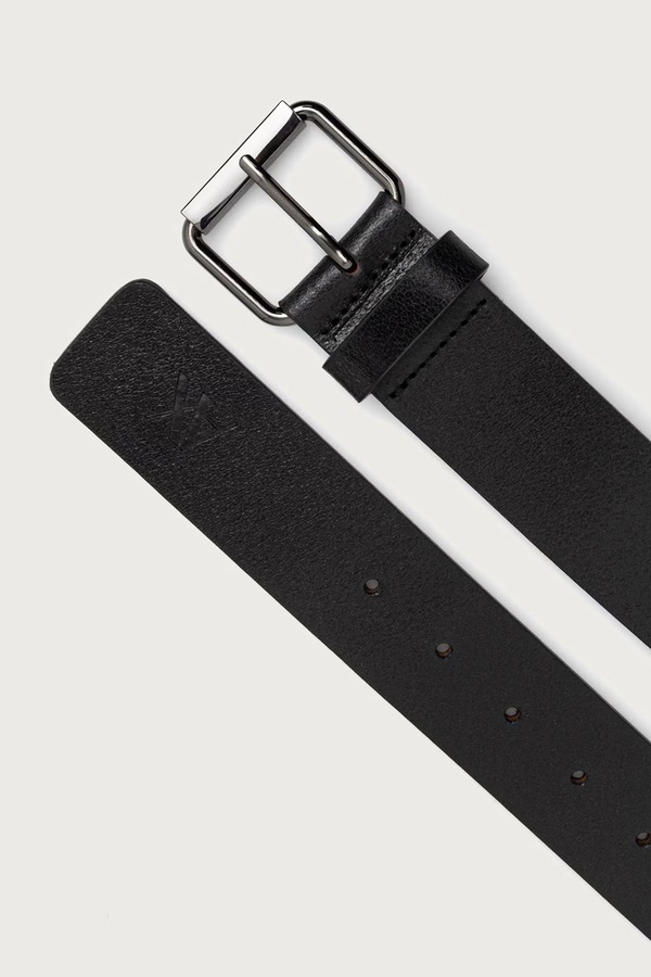 Ремінь чоловічий шкіряний Armani Exchange колір чорний