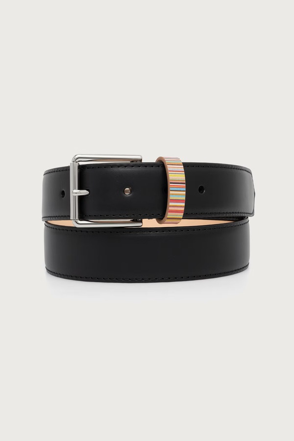 Ремінь чоловічий шкіряний Paul Smith колір чорний