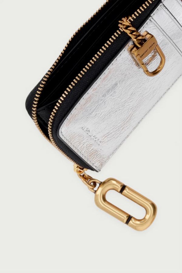 Портмоне жіноче зі штучної шкіри MARC JACOBS TOP ZIP MULTI WALLET колір срібний фото 2