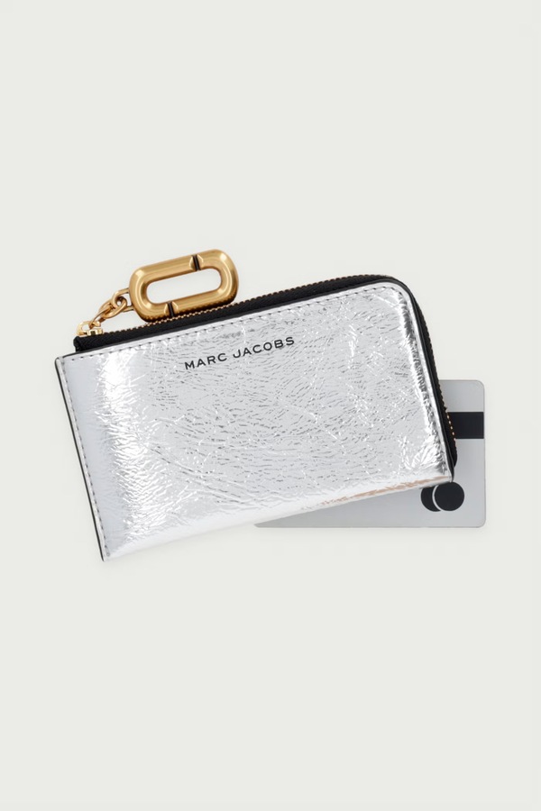 Портмоне жіноче зі штучної шкіри MARC JACOBS TOP ZIP MULTI WALLET колір срібний фото 4