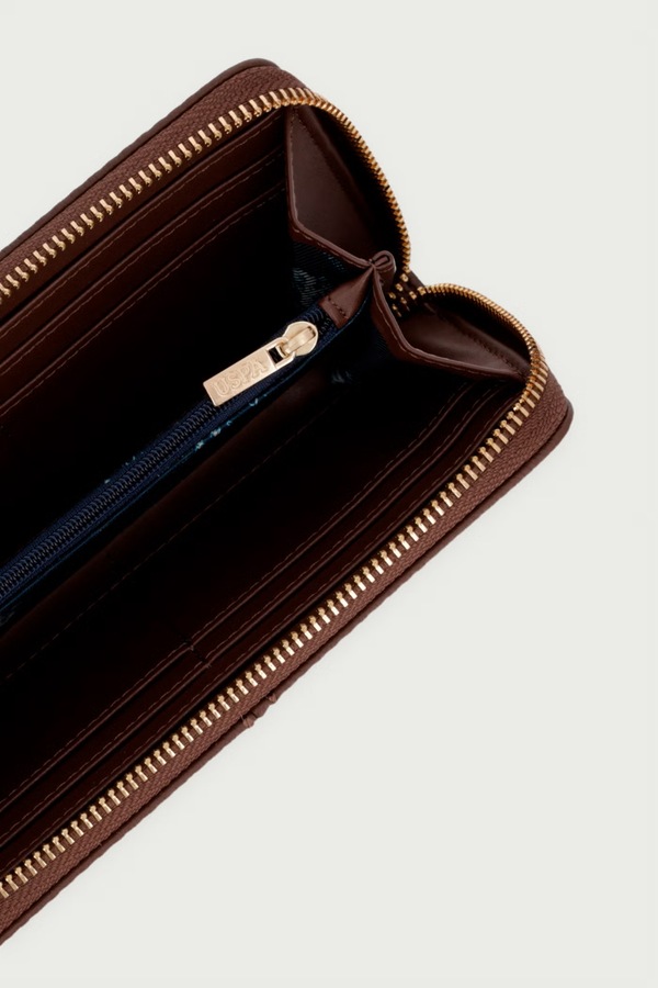 Гаманець жіночий зі штучної шкіри U.S. Polo Assn. CHESTNUT колір коричневий фото 3