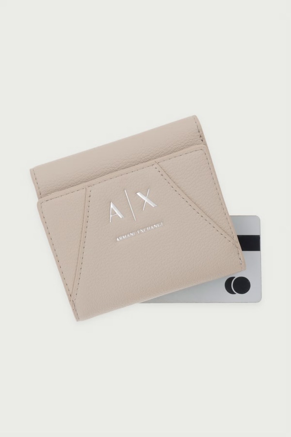 Гаманець жіночий зі штучної шкіри Armani Exchange колір бежевий фото 4