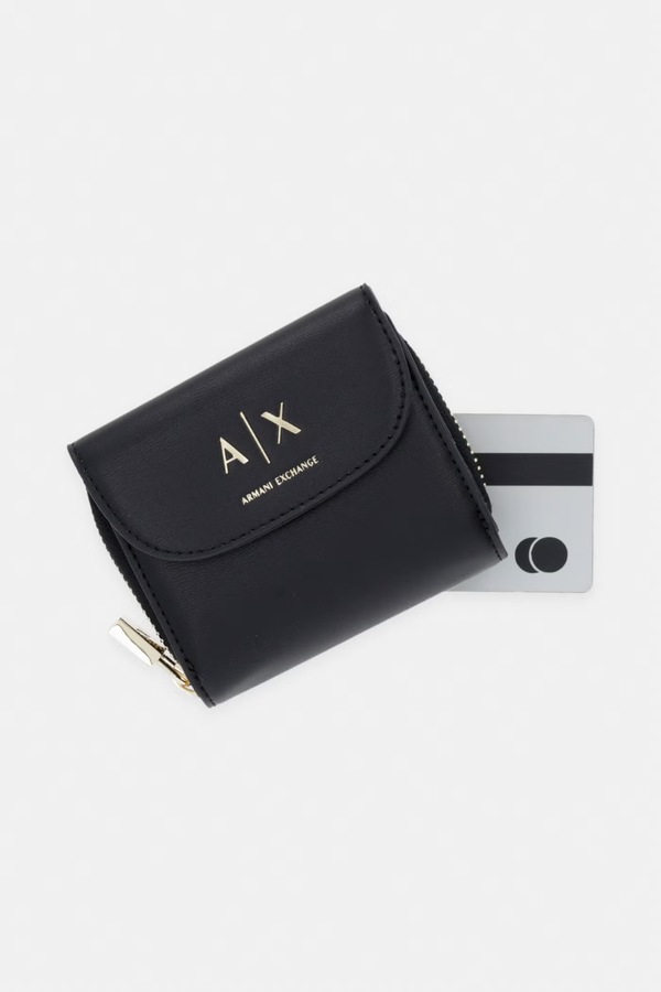 Гаманець жіночий зі штучної шкіри Armani Exchange колір чорний фото 4