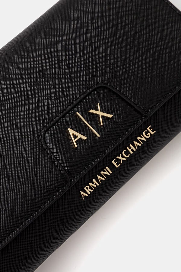 Клатч жіночий зі штучної шкіри Armani Exchange колір чорний фото 4