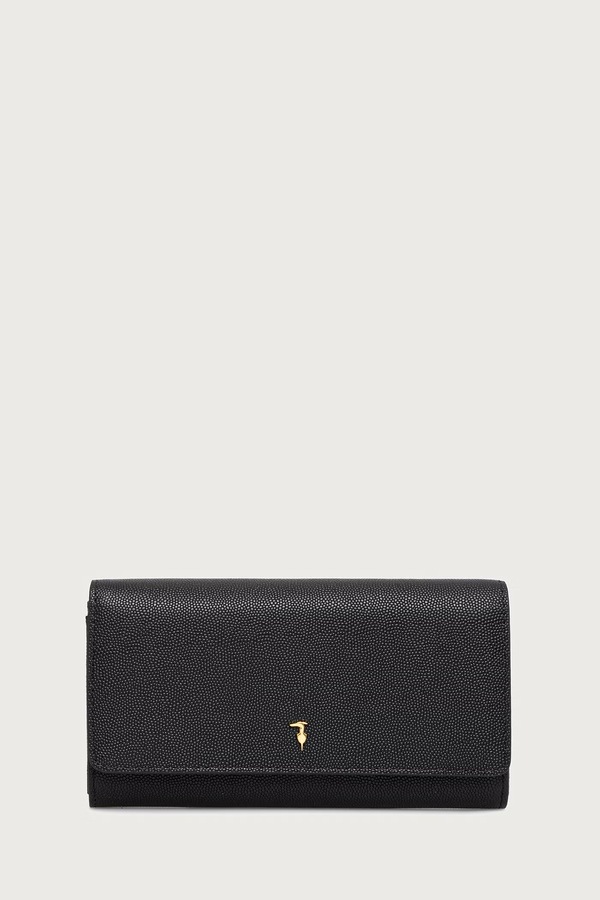 Гаманець жіночий шкіряний Trussardi колір чорний