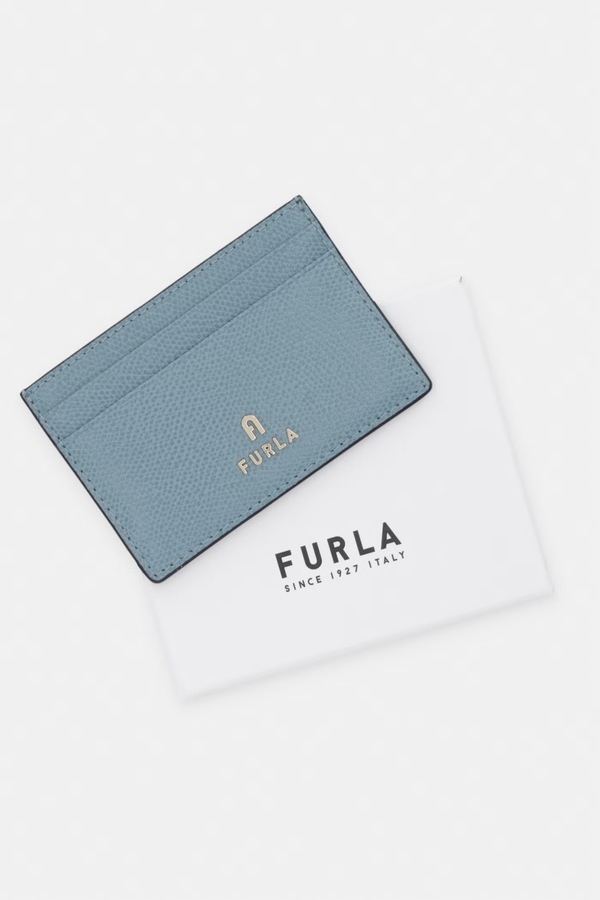 Чохол для карток жіночий шкіряний Furla колір бірюзовий фото 4