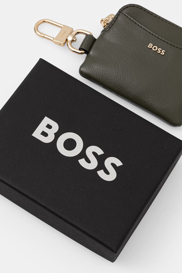 Гаманець жіночий зі штучної шкіри BOSS Sandy Zip Cardholder колір зелений фото 4