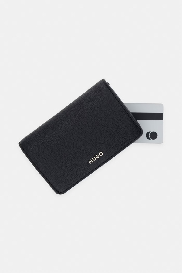 Гаманець жіночий зі штучної шкіри HUGO Orin 2.0 SM Wallet колір чорний фото 4