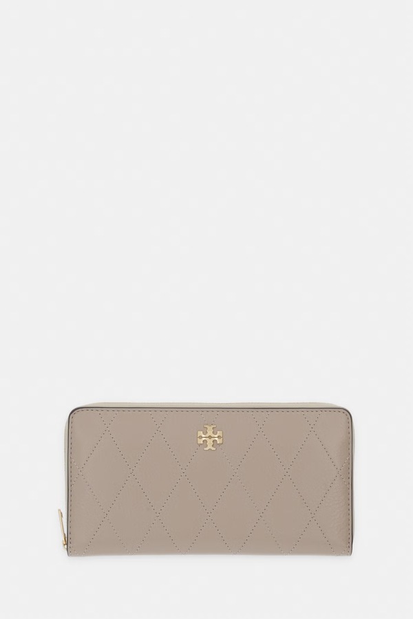 Кошелек женский кожаный Tory Burch Charlie цвет бежевый