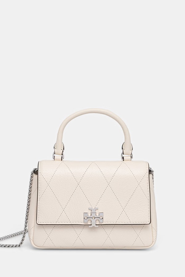 Сумка крос-боді жіноча шкіряна Tory Burch Charlie колір бежевий