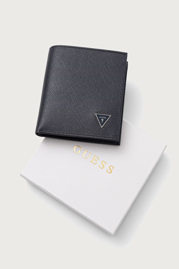 Гаманець чоловічий шкіряний Guess MILANO колір темно-синій фото 4