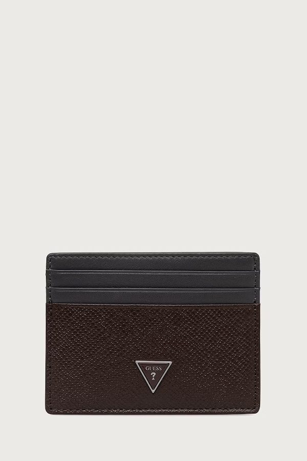 Чохол для карток чоловічий шкіряний Guess MILANO колір коричневий