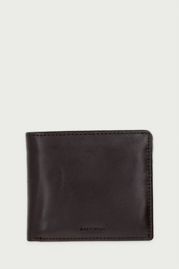 Гаманець чоловічий шкіряний AllSaints DELPH колір коричневий