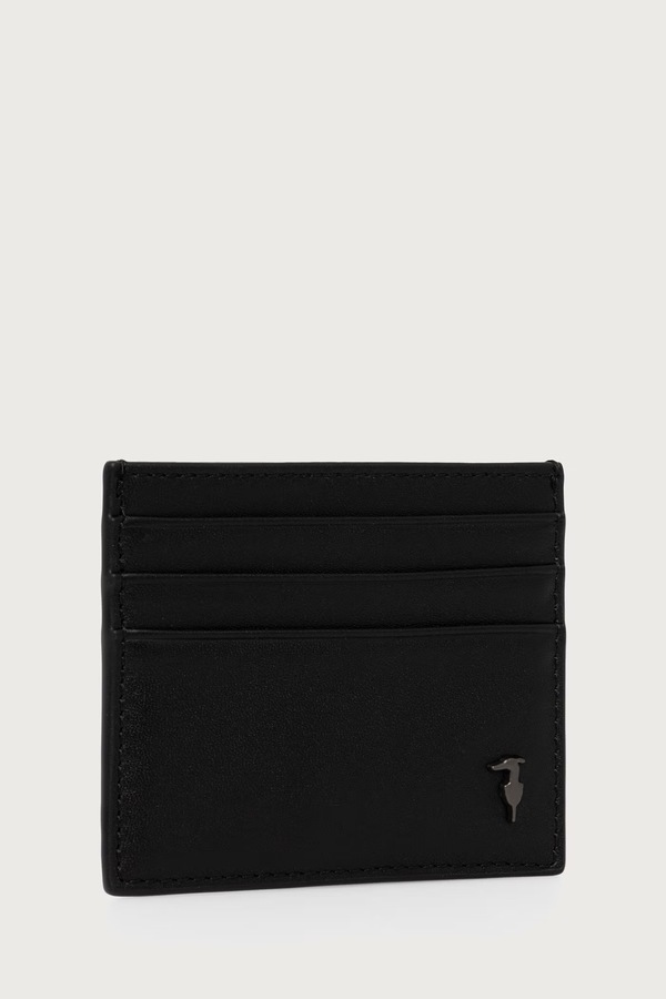 Чохол для карток чоловічий шкіряний Trussardi колір чорний фото 2