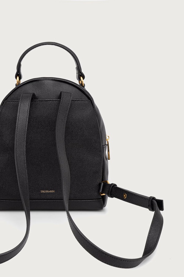 Мужской рюкзак кожаный Trussardi цвет черный фото 2