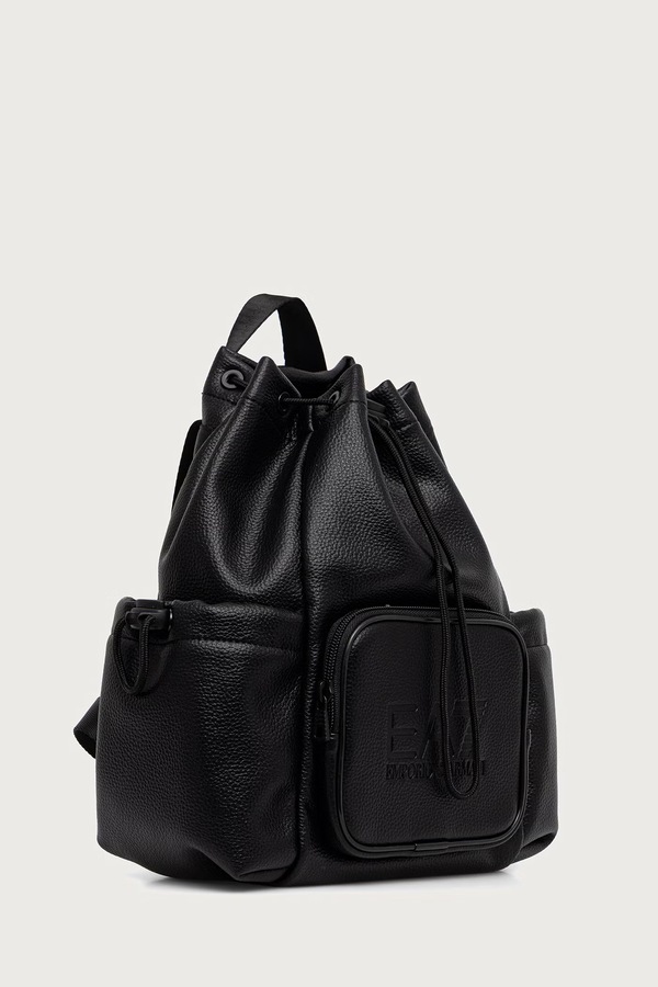 Рюкзак-мешок женский из искусственной кожи EA7 Emporio Armani цвет черный