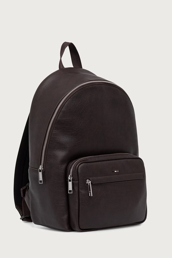 Рюкзак чоловічий зі штучної шкіри BOSS Ray_RP_Backpack колір коричневий фото 2