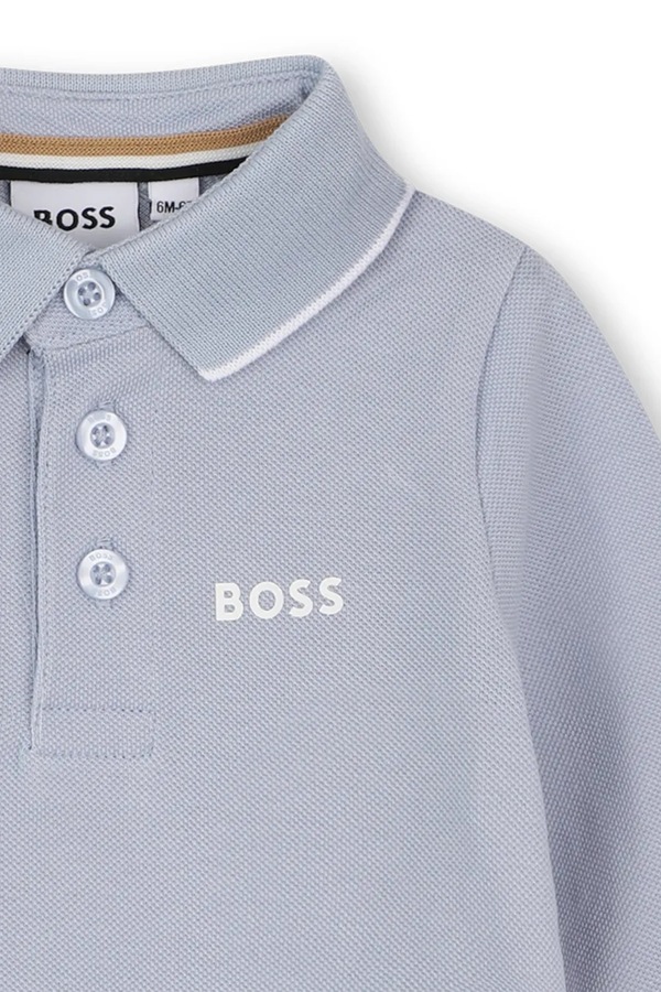 Лонгслів дитячий бавовняний BOSS колір блакитний фото 3