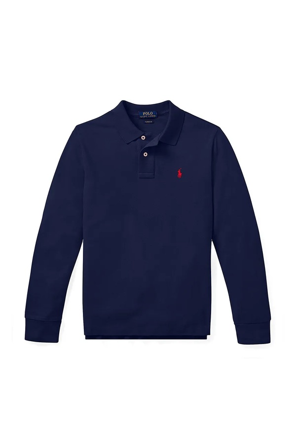 Лонгслів дитячий бавовняний Polo Ralph Lauren колір темно-синій фото 2