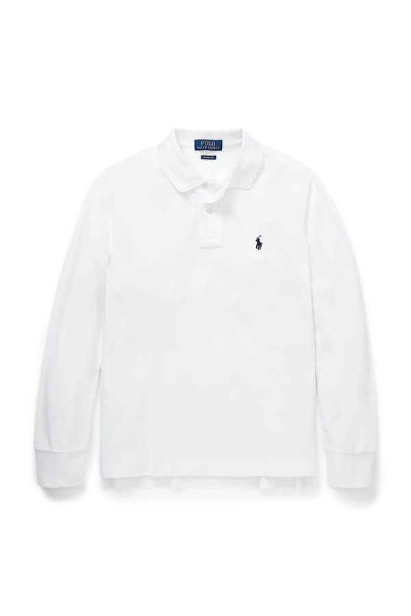 Лонгслів дитячий бавовняний Polo Ralph Lauren колір білий фото 2