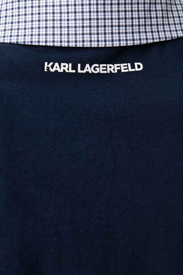 Поло жіноче бавовняне Karl Lagerfeld колір темно-синій фото 4