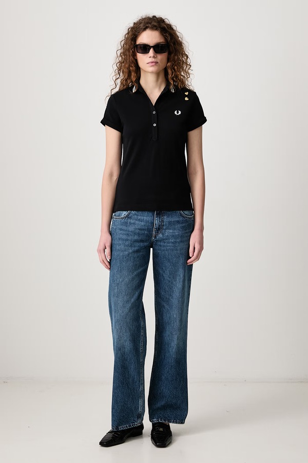 Поло женское хлопковое Fred Perry цвет черный