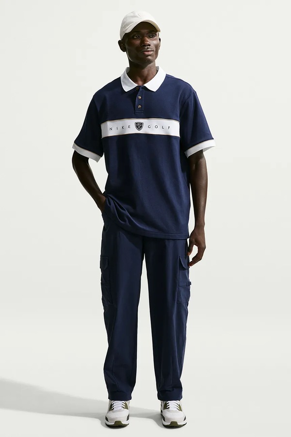 Поло чоловіче з бавовною Nike Sportswear Fairway Fresh Dri-FIT колір темно-синій