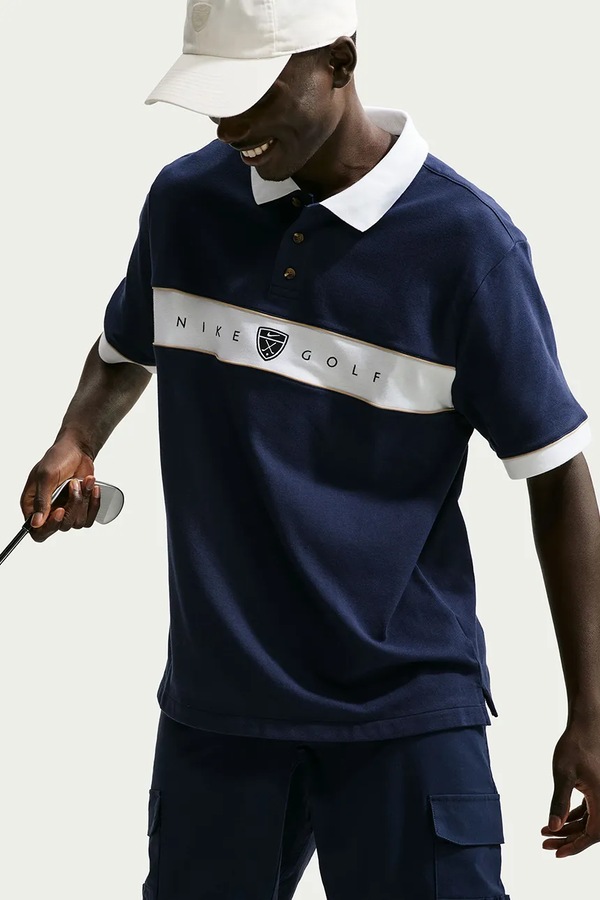 Поло чоловіче з бавовною Nike Sportswear Fairway Fresh Dri-FIT колір темно-синій фото 3