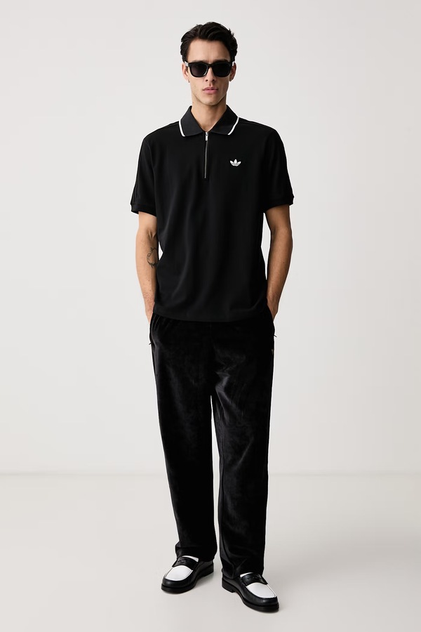 Поло чоловіче бавовняне з еластаном adidas Originals колір чорний фото 2