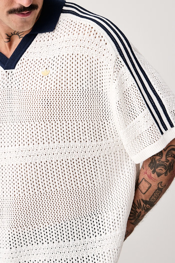 Поло-светр чоловічий adidas Originals Resort колір бежевий фото 4