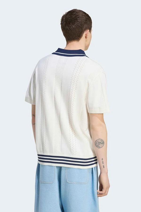 Поло-светр чоловічий бавовняний adidas Originals колір бежевий фото 2