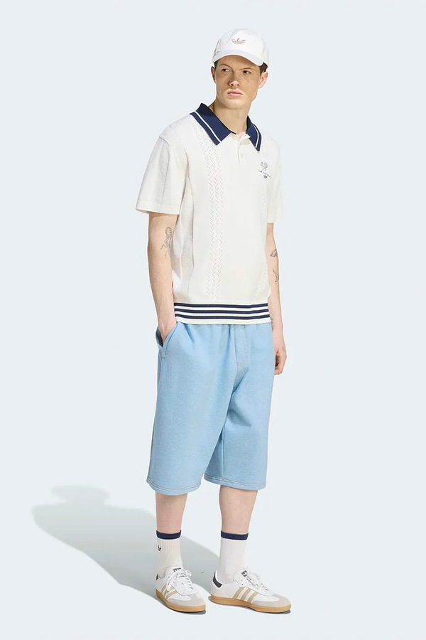 Поло-светр чоловічий бавовняний adidas Originals колір бежевий фото 3