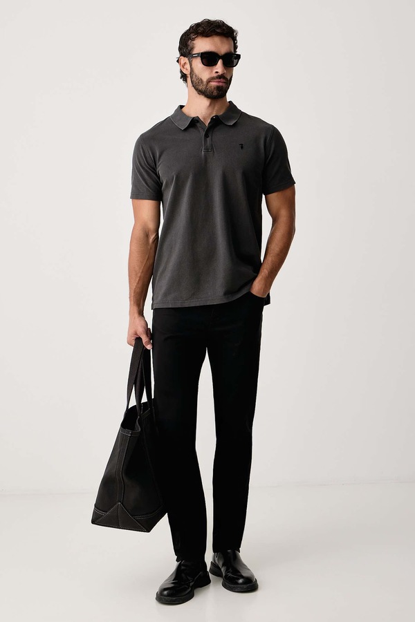 Поло мужское хлопковое Trussardi цвет серый