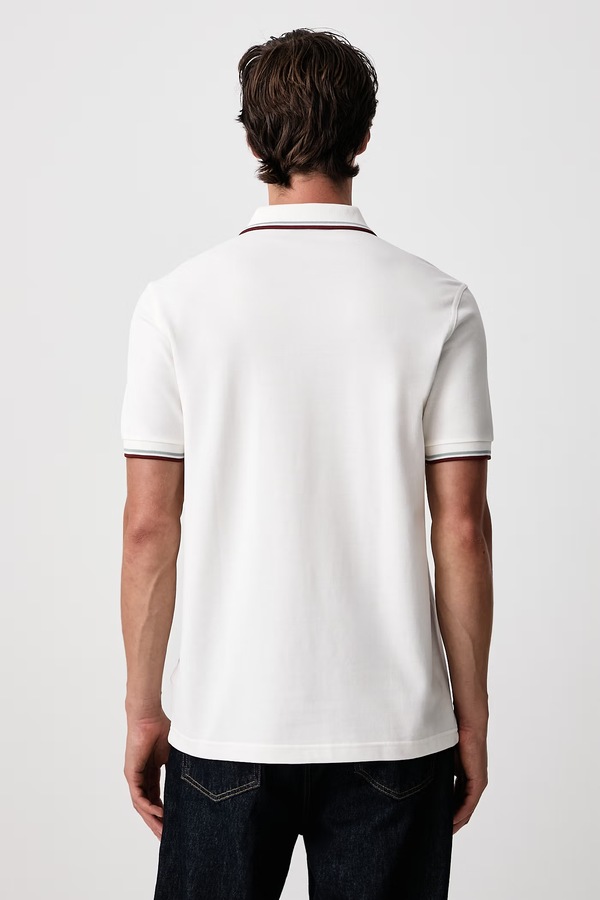Поло мужское хлопковое Fred Perry цвет белый фото 2