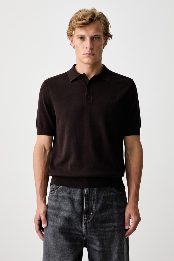 Поло мужское хлопковое Fred Perry цвет коричневый