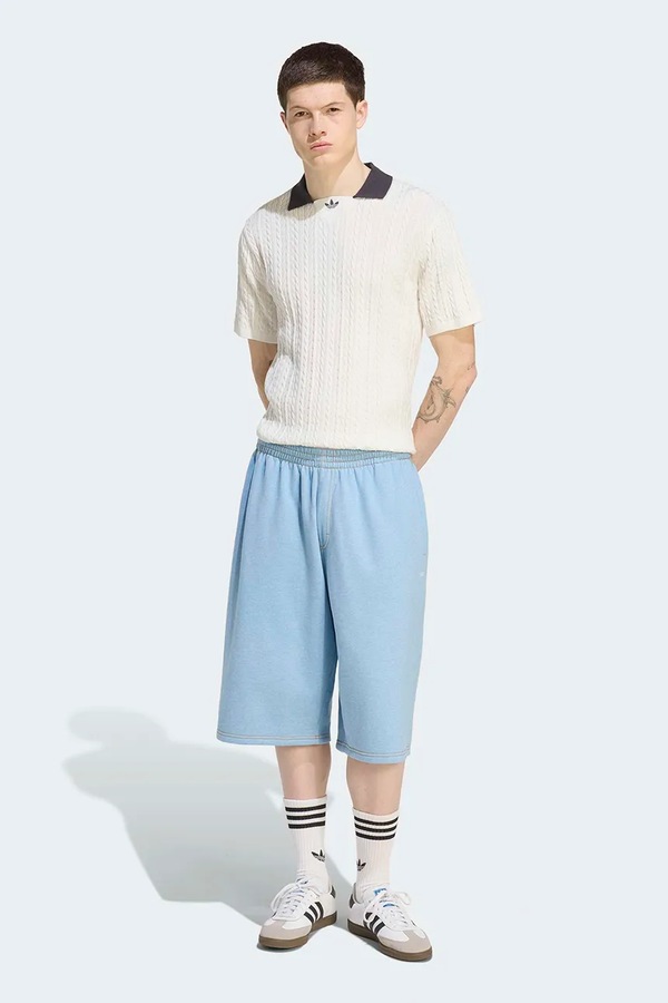 Поло-светр чоловічий бавовняний adidas Originals Cable Knit колір білий фото 3