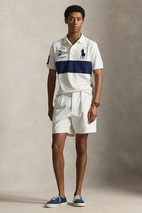 Поло чоловіче бавовняне Polo Ralph Lauren колір бежевий фото 2