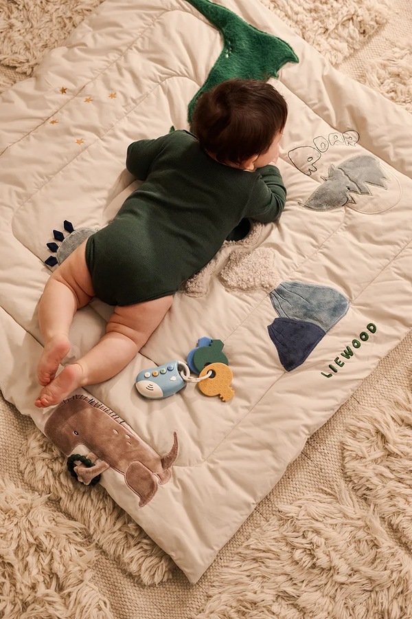 Ігровий килимок дитячий Liewood Bernet Dino Plush Activity Blanket колір бежевий